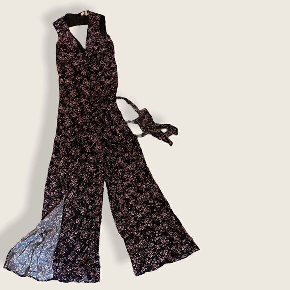 Size 0 BB Dakota Navy Ditsy Wide-Leg Jumper - Picture 5 of 6